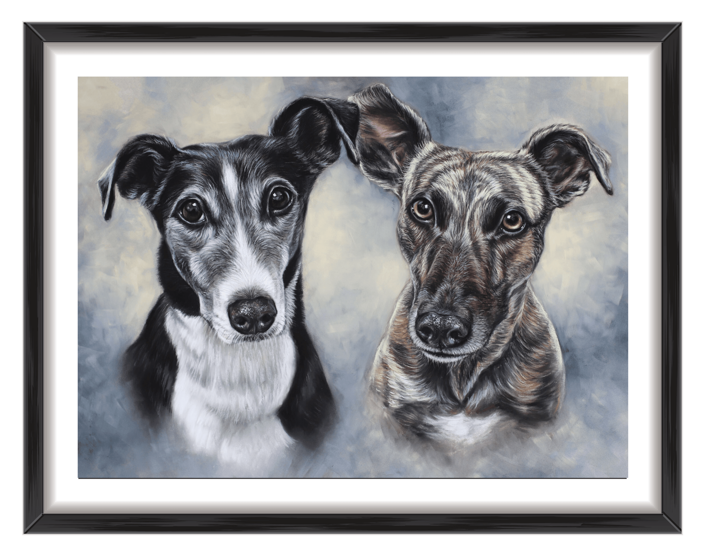 custom portrait of two dogs uk