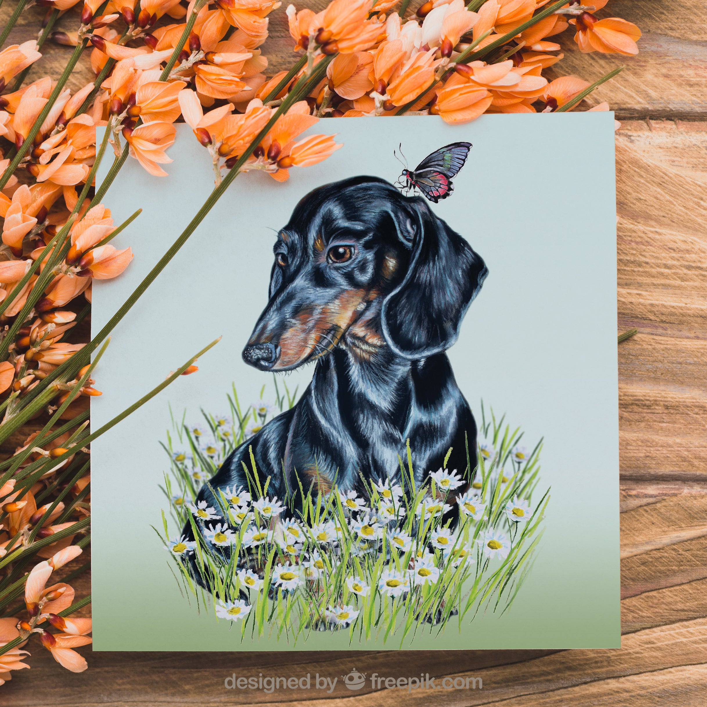 sausage dog card