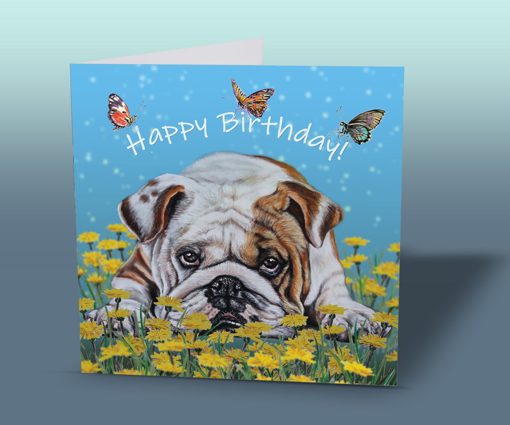 English Bulldog Birthday Card