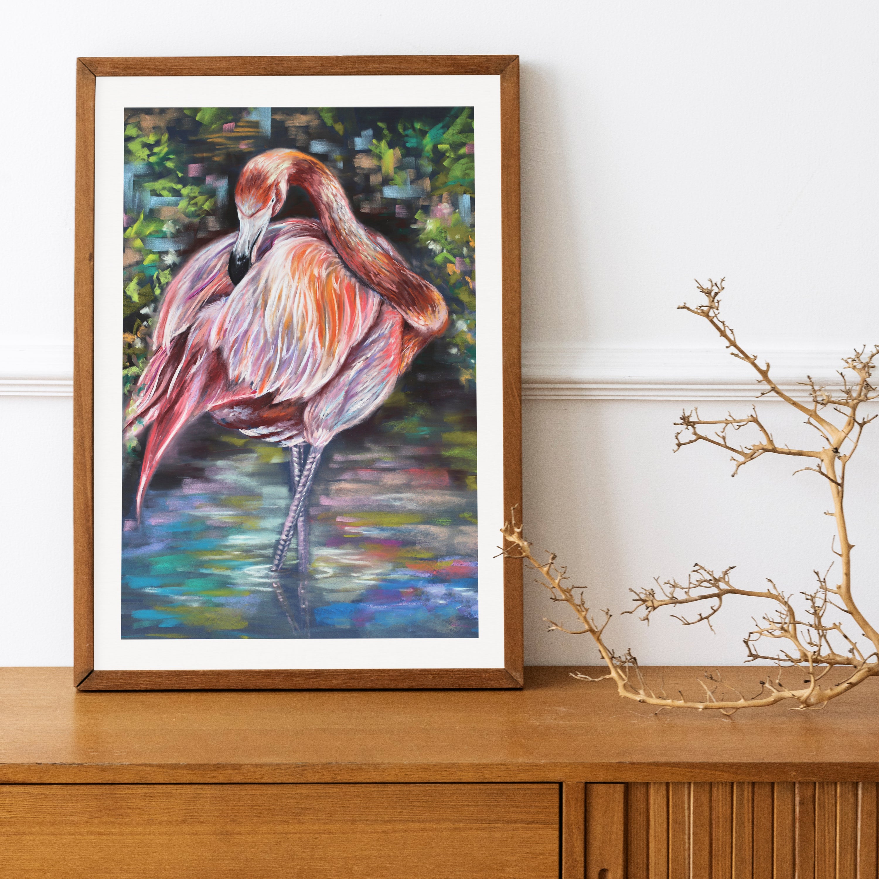 pink flamingo picture print