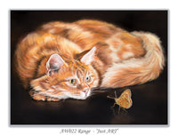 fluffy ginger cat card