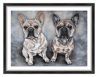 custom dog portrait of french bulldogs uk