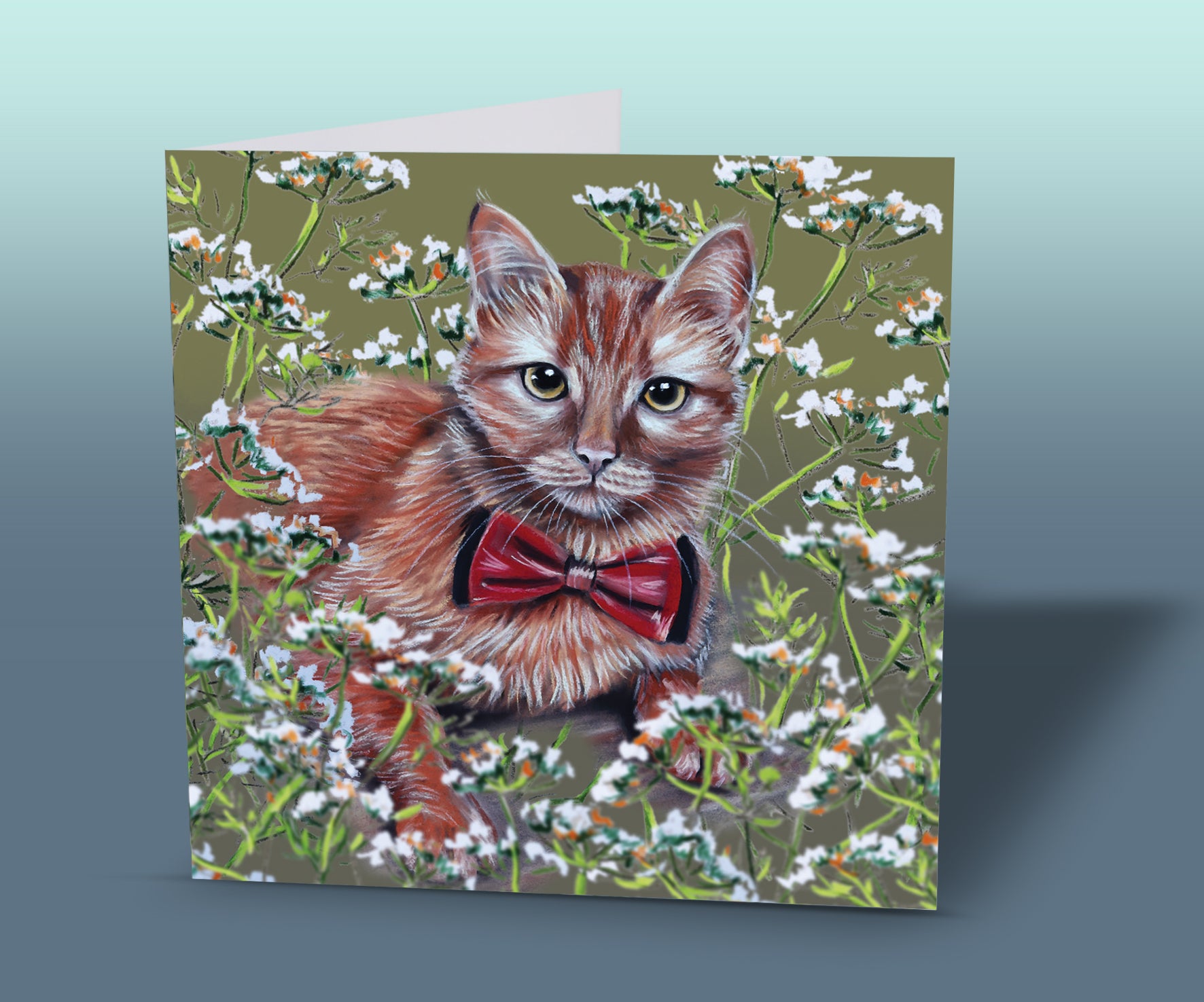 ginger cat greeting card