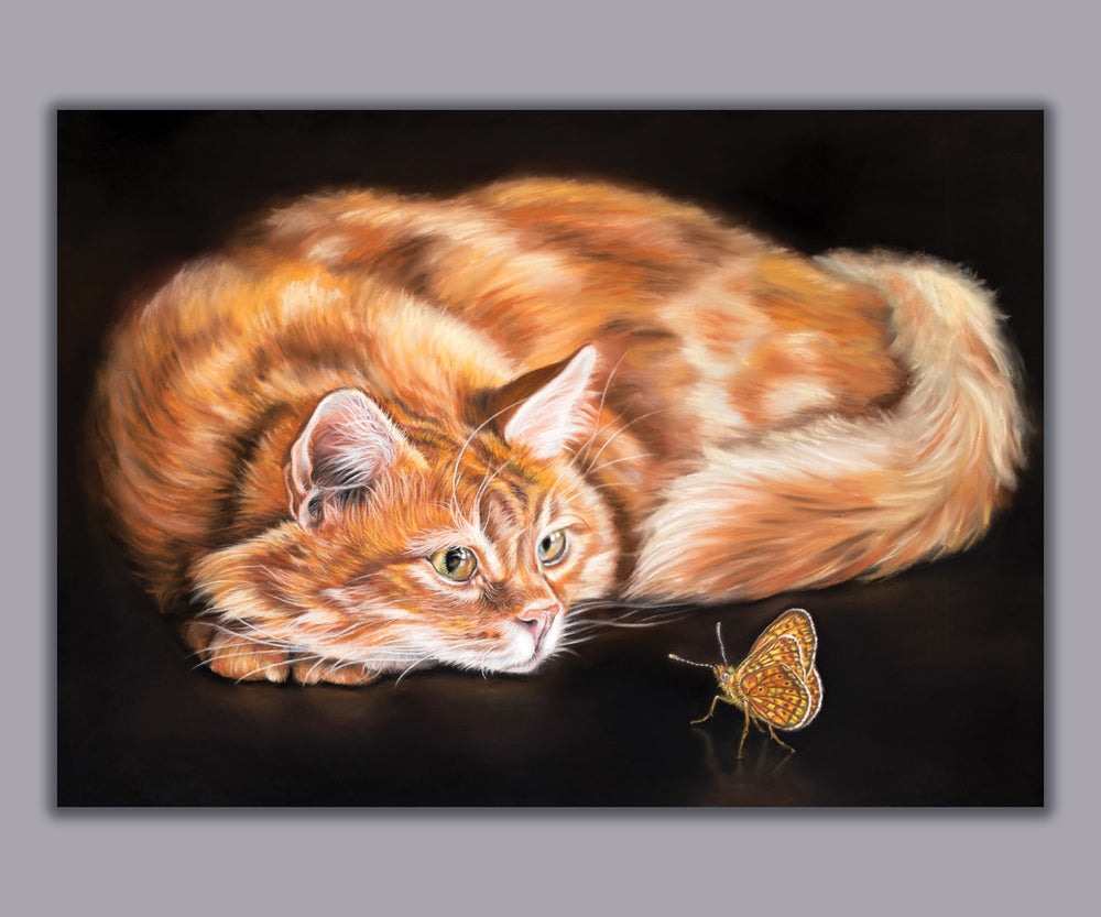 ginger cat pastel art