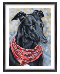 custom dog portrait of a greyhound by Irisha