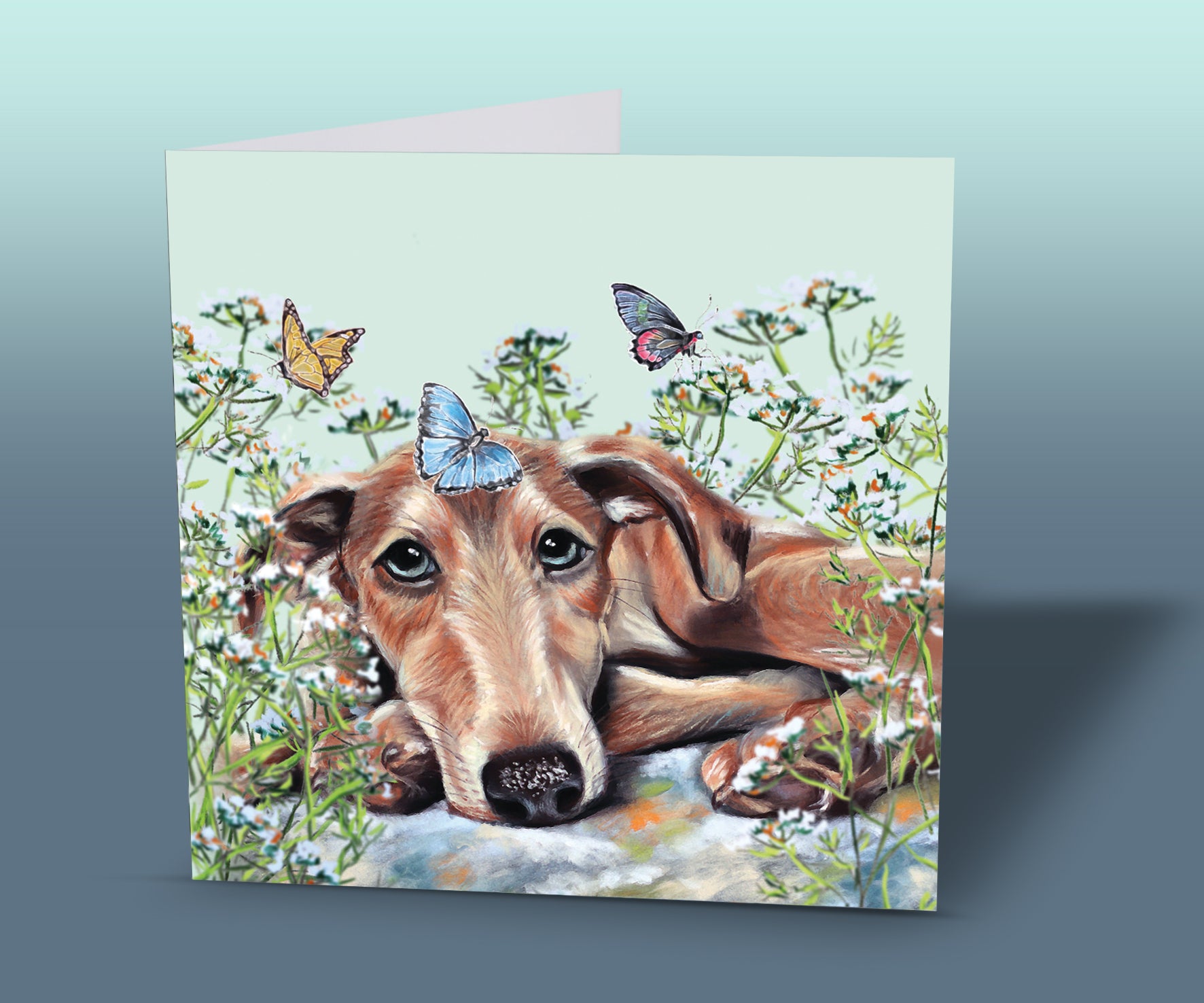 lurcher greeting card