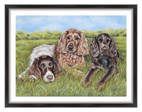 multiple dogs custom portrait