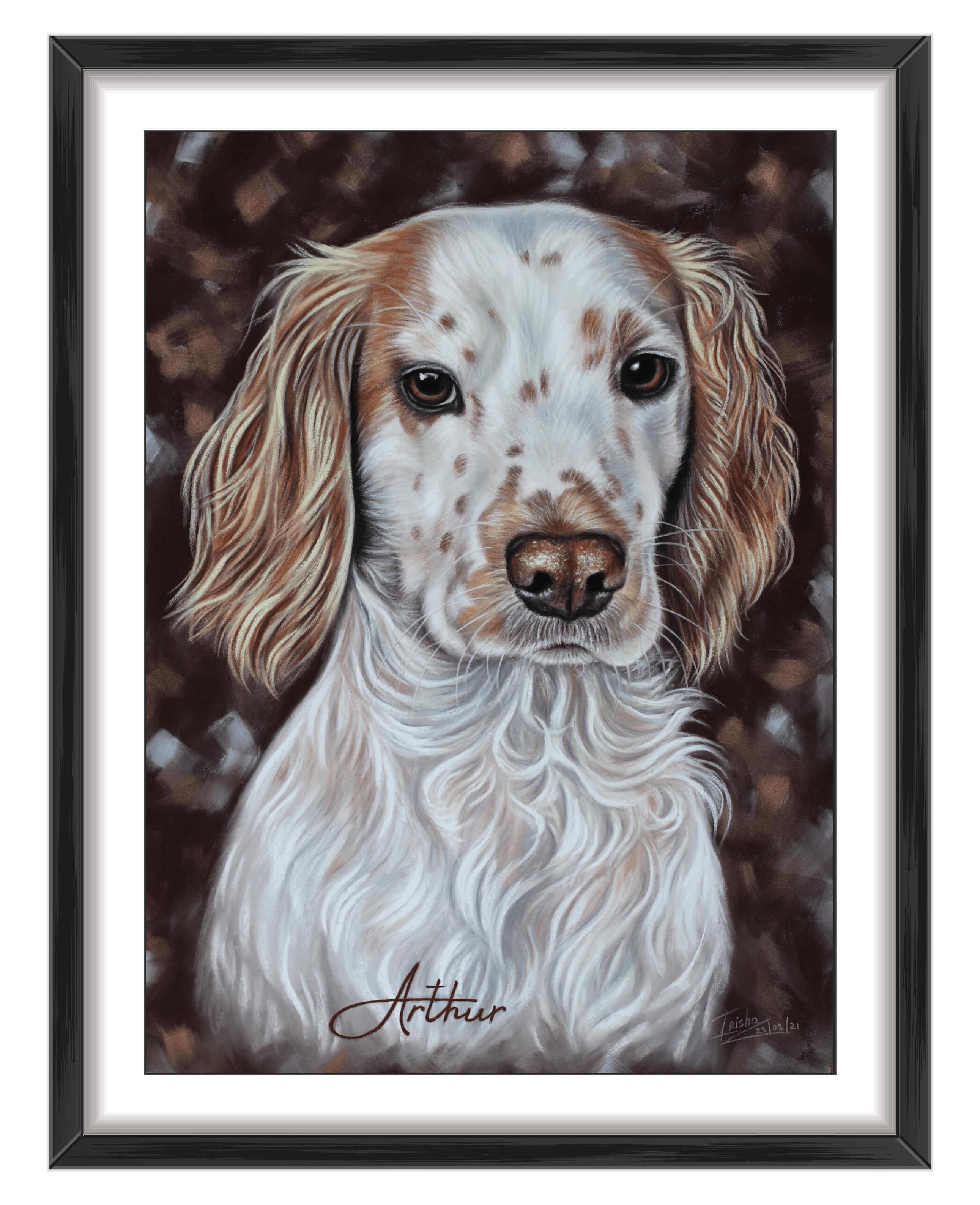 spaniel custom portrait commission