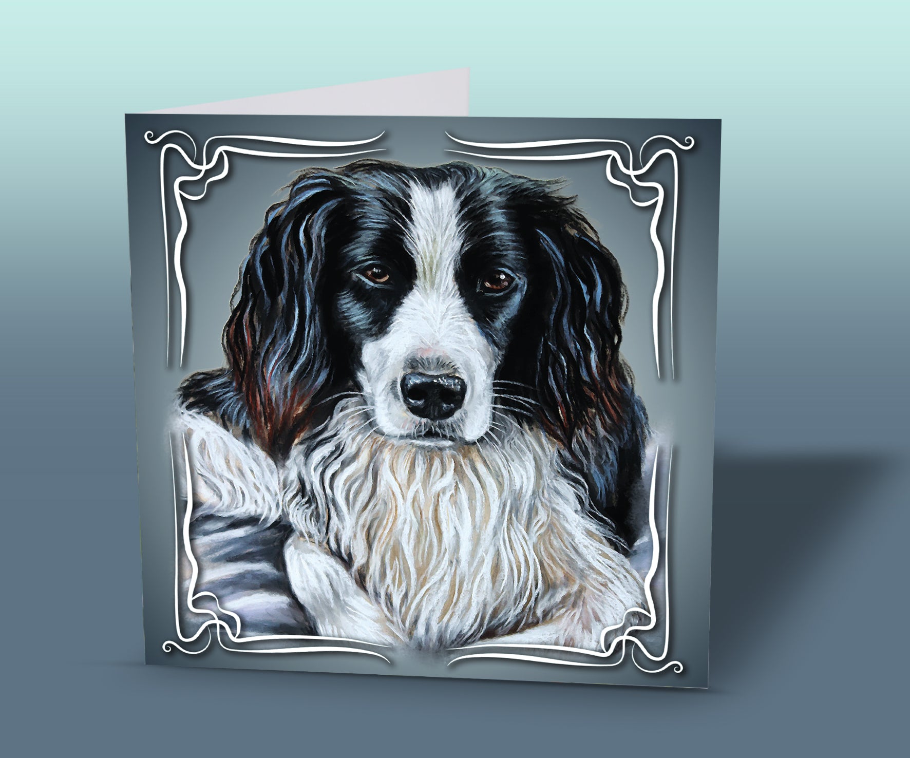 english springer spaniel greeting card