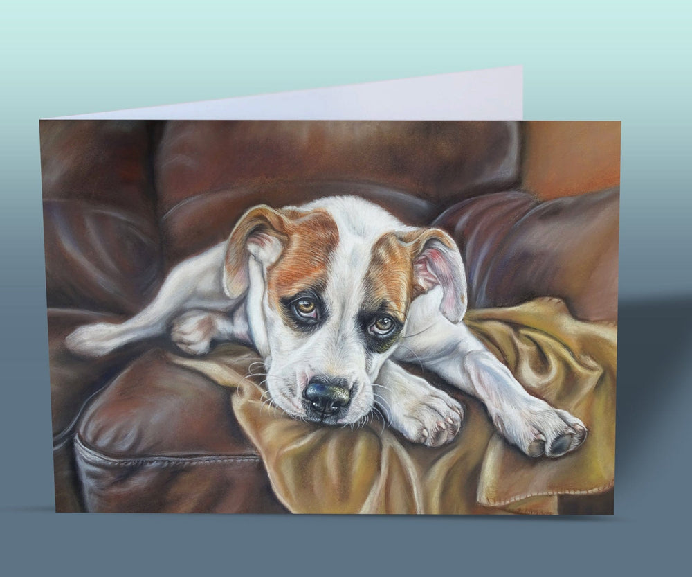 staffy puppy card