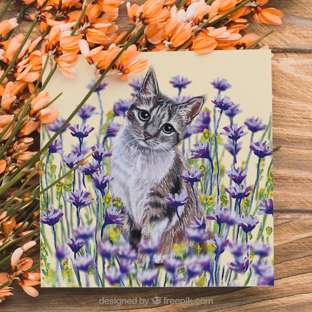 tabby cat birthday card