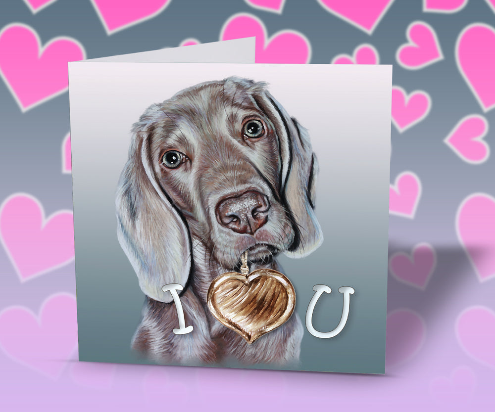 Weimaraner valentine card