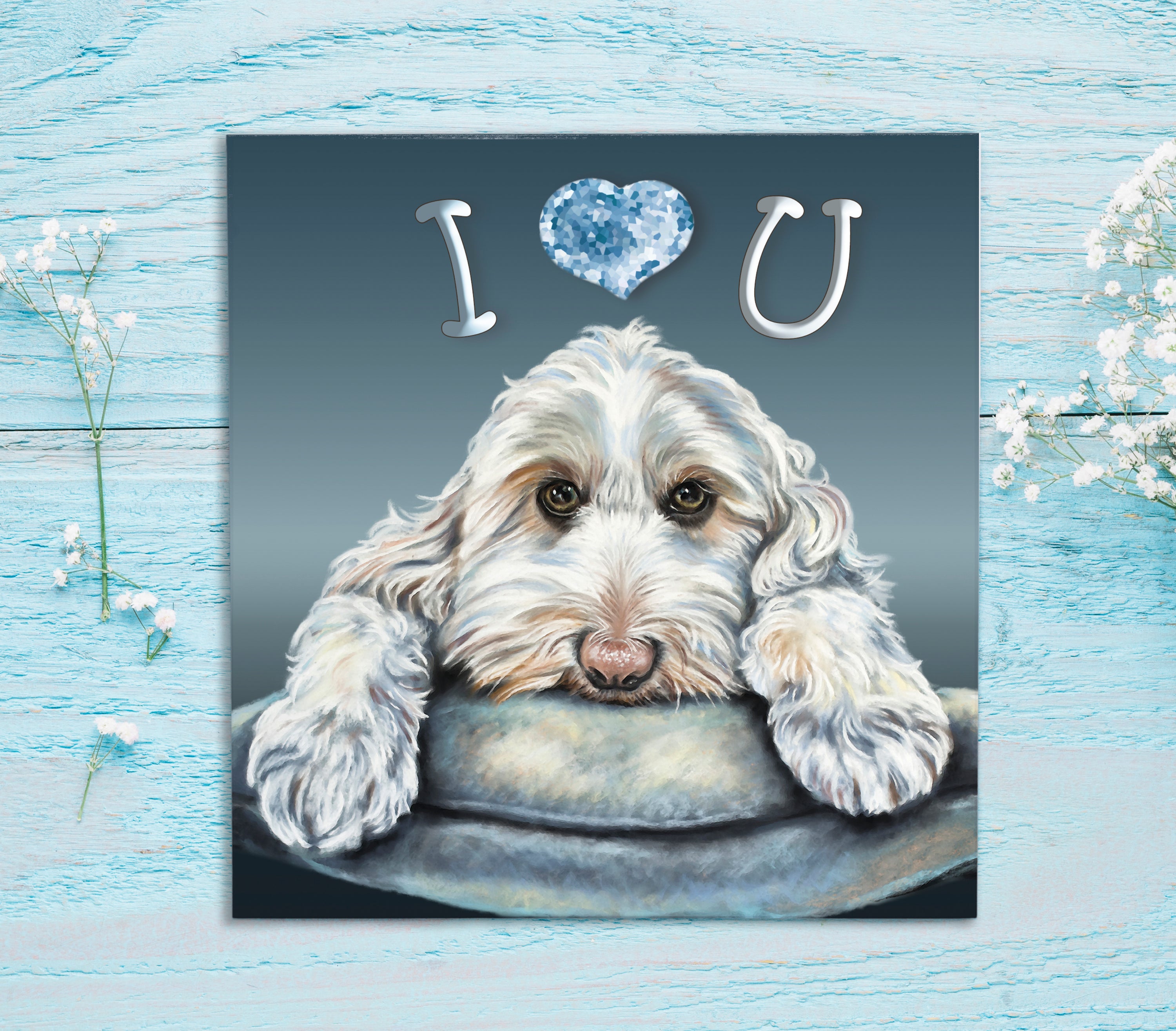 valentine card labradoodle