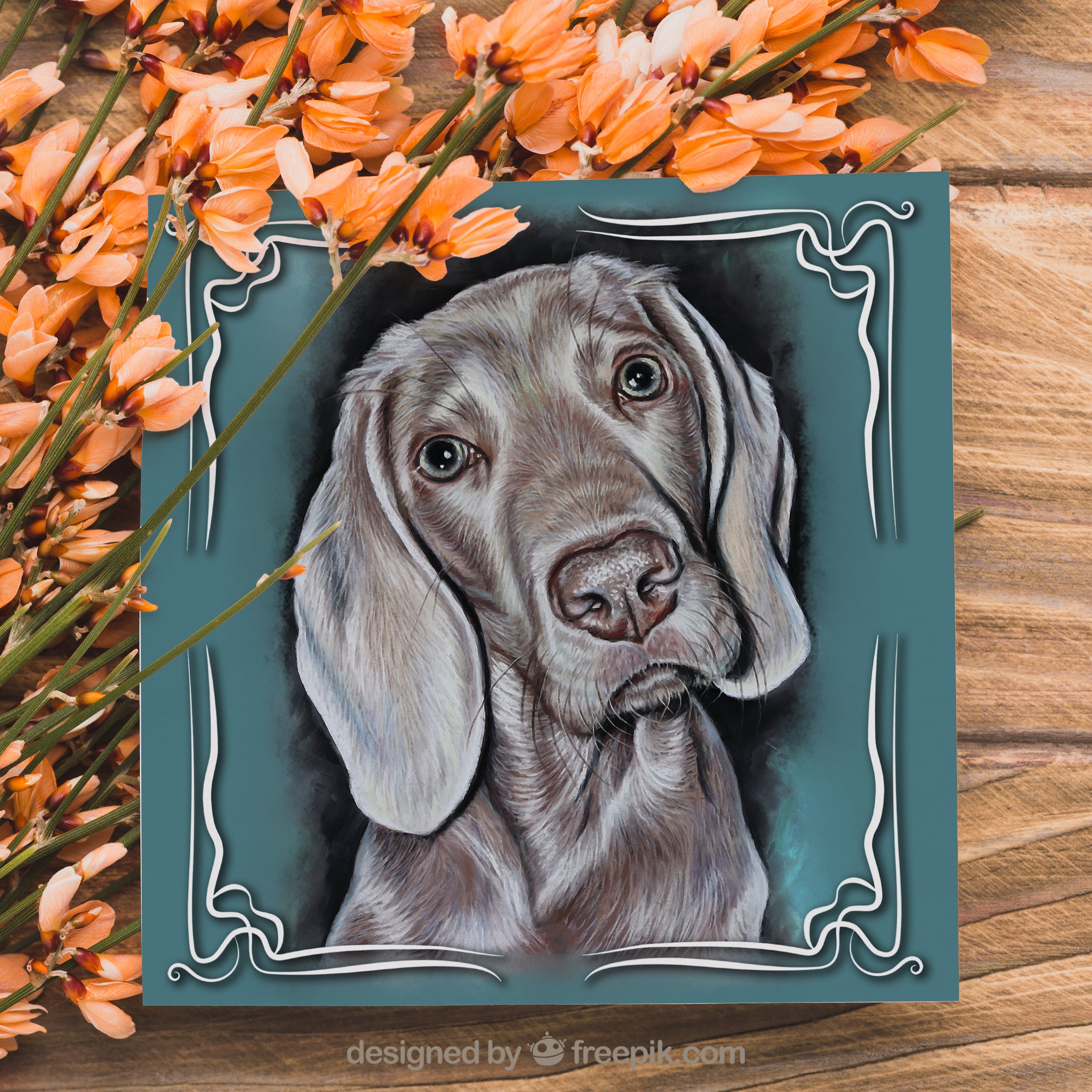 weimaraner greeting card