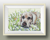 yellow labrador art print