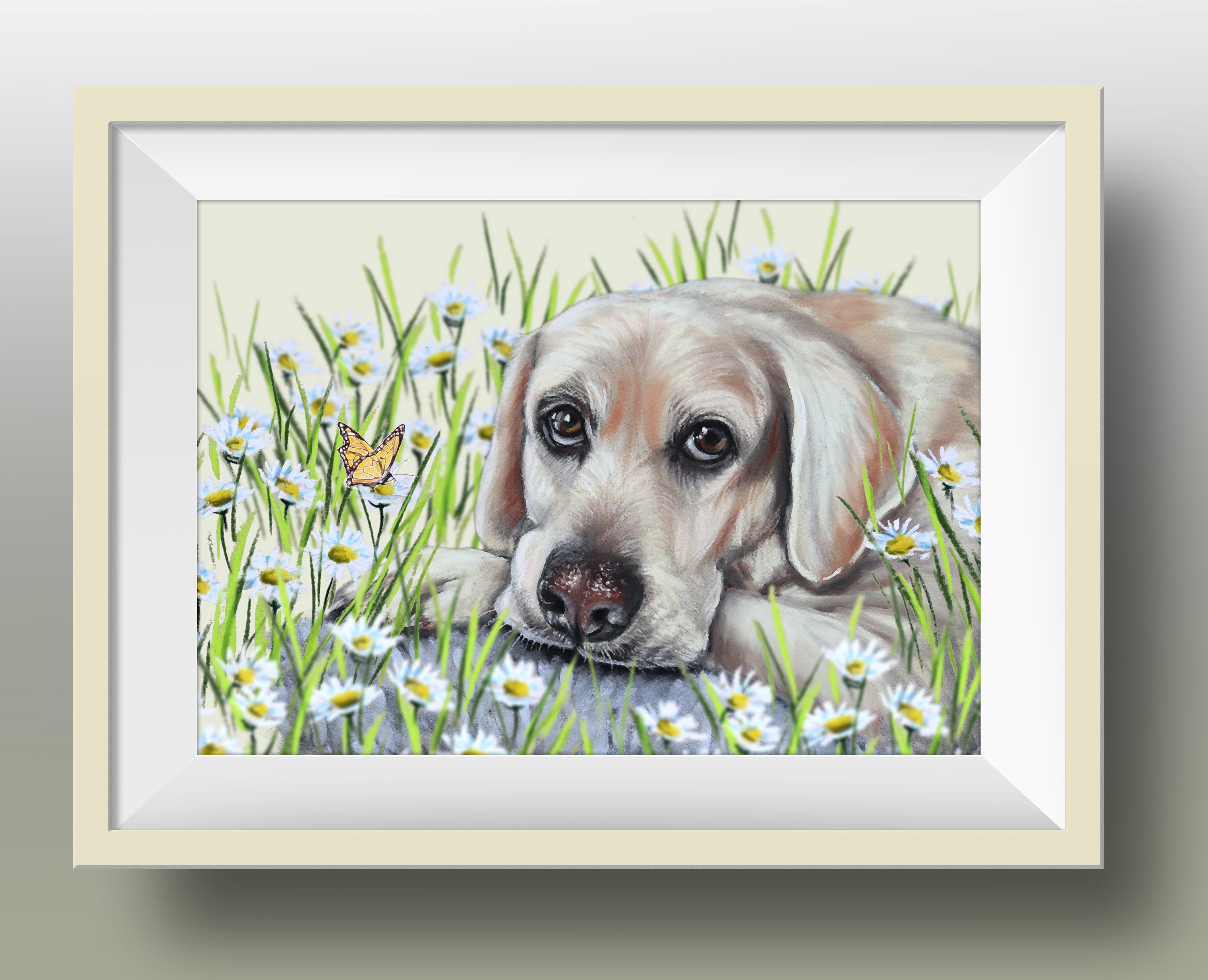 yellow labrador art print